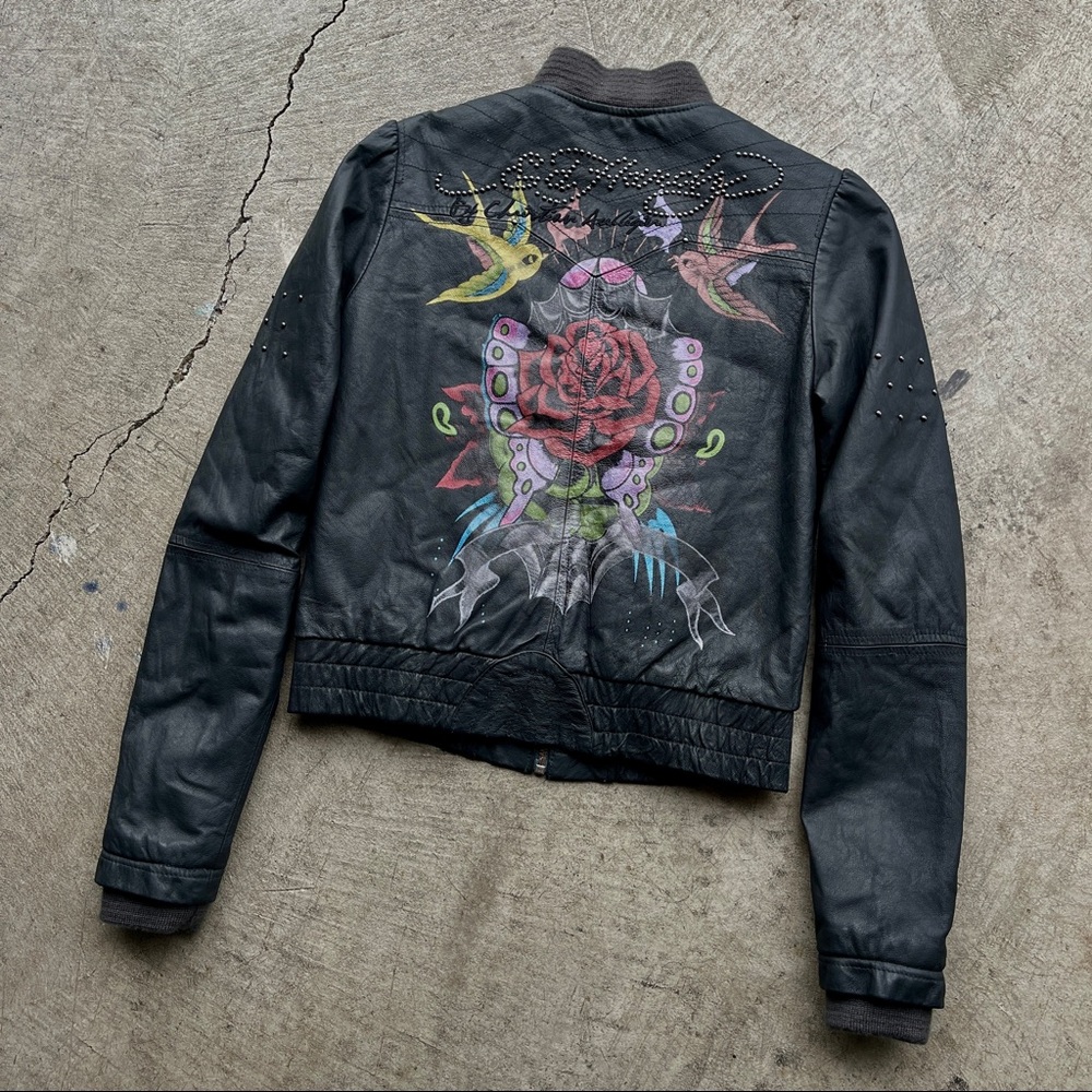 Ed Hardy Leather Jacket
